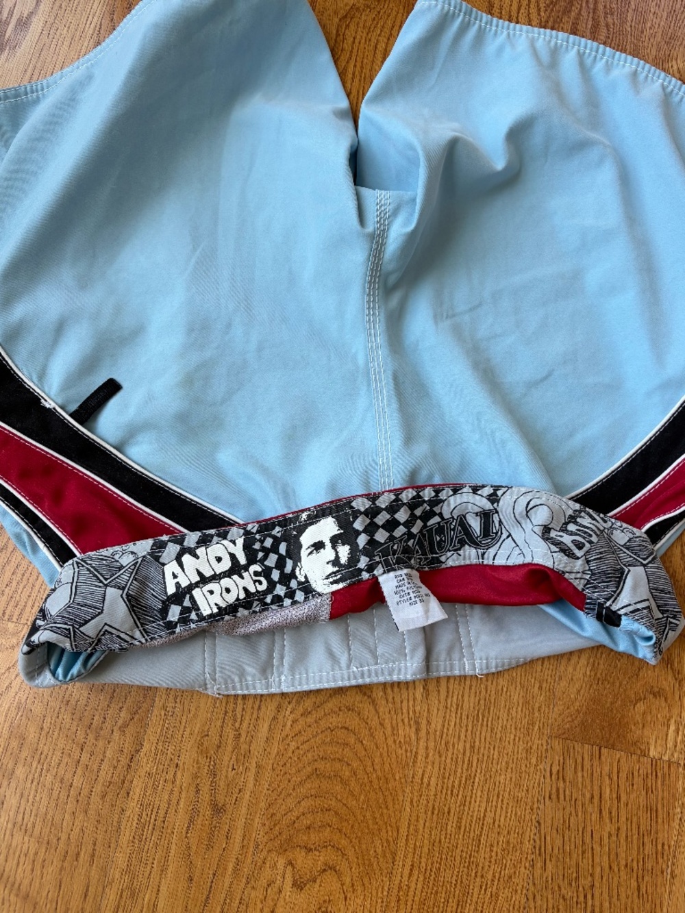 Vintage Billabong Andy Irons surf shorts 33 blue, red, black - Picture 5 of 16